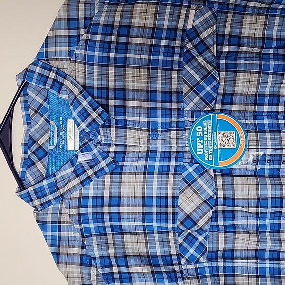 Columbia Omni-Shade Mens XXL Blue Button Down Shirt UPF 50 - Picture 2 of 7